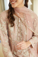 Fall Pink Crane Kurta Set - Image 4